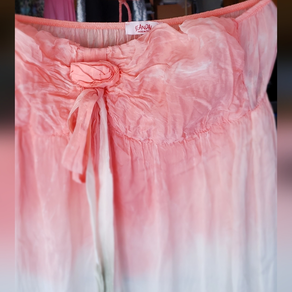 Silk Strapless TIE-DIE Maxi Dress - Picture 4 of 14